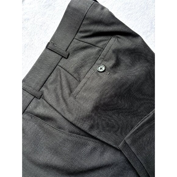 Brooks Brothers Brooksease Men's Dress Pants 38x31 Charcoal Grey Wool Flat Front